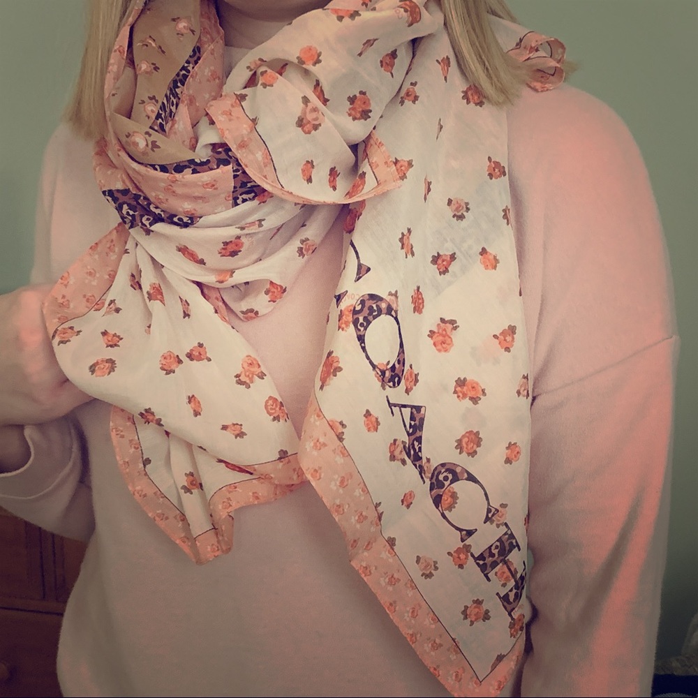 Coach Floral Peach Scarf